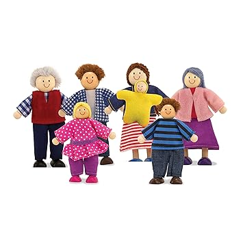 Melissa & Doug Wooden Doll Family (Pretend Play, 7 Pieces)