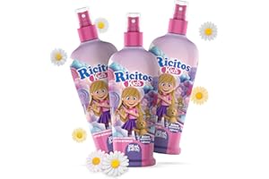 GRISI Ricitos Kids Chamomile Hair Lotion Leave-In Detangler, Natural Lightening Spray for Girls, Gentle Paraben-Free Formula for Easy Brushing, Knot-Free Hair, Soft Texture and Shine, 8.4 Fl Oz, Pack of 3