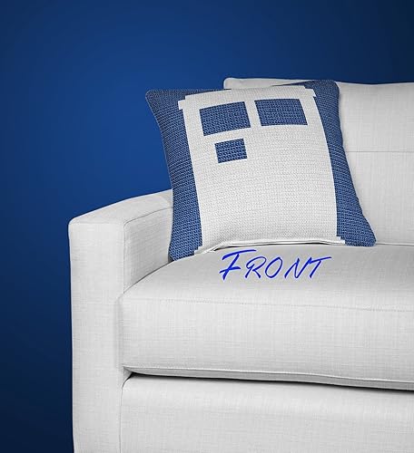 Amazon Com Dr Who Tardis Minimalist Crochet Decorative Pillow