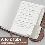 WEMATE Password Book with Lock 600+ Spaces Alphabetical Tabs Brown 4.33 x 6.18 view 2