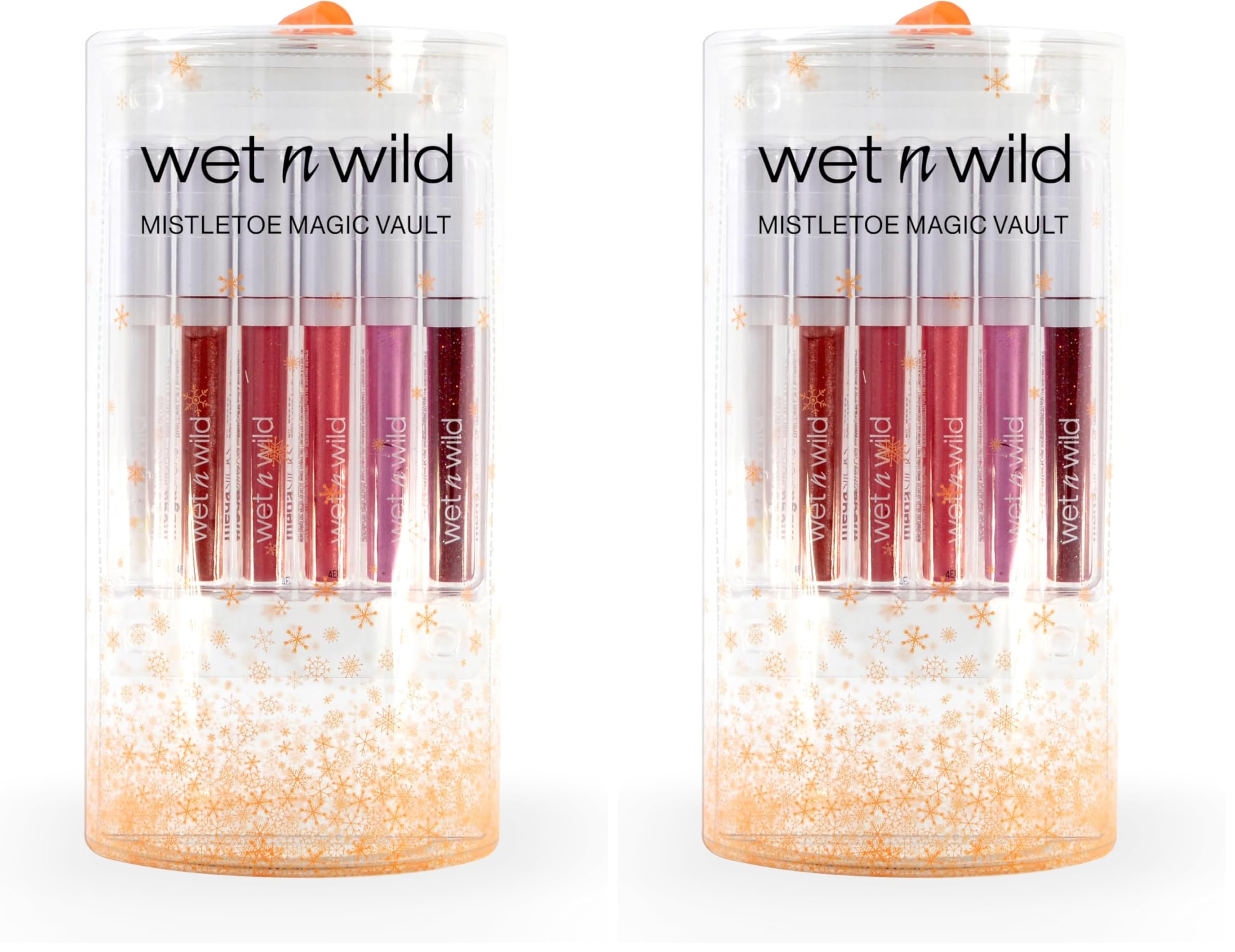 Wet n Wild Mistletoe Magic Vault, 6-Piece Lip Gloss Set, Infused with Hyaluronic Acid, Collagen, Sunflower Oil, and Vitamin E for Shiny and Plump Lips, Makeup Gift Set