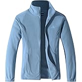 GIMECEN Women's Lightweight Full Zip Soft Polar Fleece Jacket Outdoor Recreation Coat With Zipper Pockets