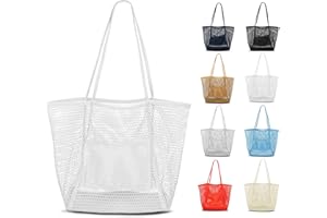 VKIOIP Women Mesh Tote Casual Foldable Beach Bag