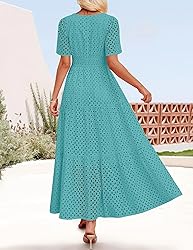 ZESICA Women's 2025 Summer Short Sleeve Maxi Dress