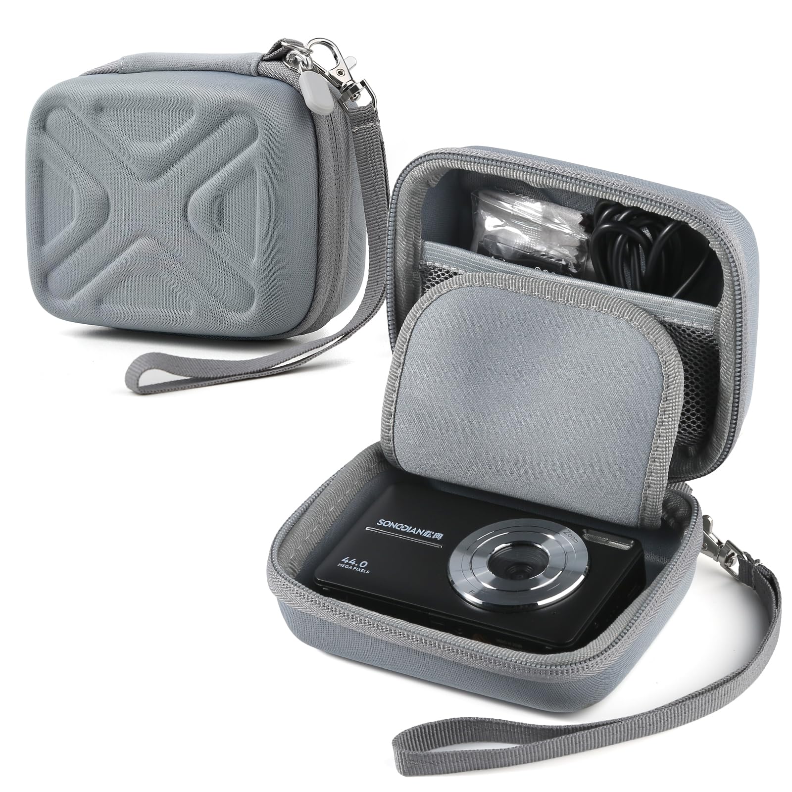 Photo 1 of Digital Camera Case for AbergBest 21 Mega Pixels 2.7" LCD Rechargeable HD/Kodak Pixpro/Canon PowerShot ELPH 180/190/Sony DSCW800/DSCW830 Cameras, Travel Carrying Protective Case for Camera - Grey