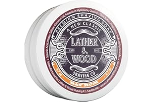 LATHER & WOOD SHAVING CO Lather & Wood Shaving Soap - Bay Rum - Simply the Best Luxury Shaving Cream - Tallow - Dense Lather with Fantastic Scent for the Worlds Best Wet Shaving Routine. 4.6 oz (Bay Rum)