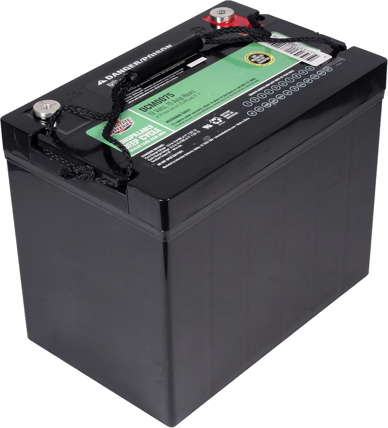 Interstate Batteries 12V 35AH Sealed Lead Acid (SLA) AGM Deep Cycle Battery (DCM0035) Insert Terminals: Automotive