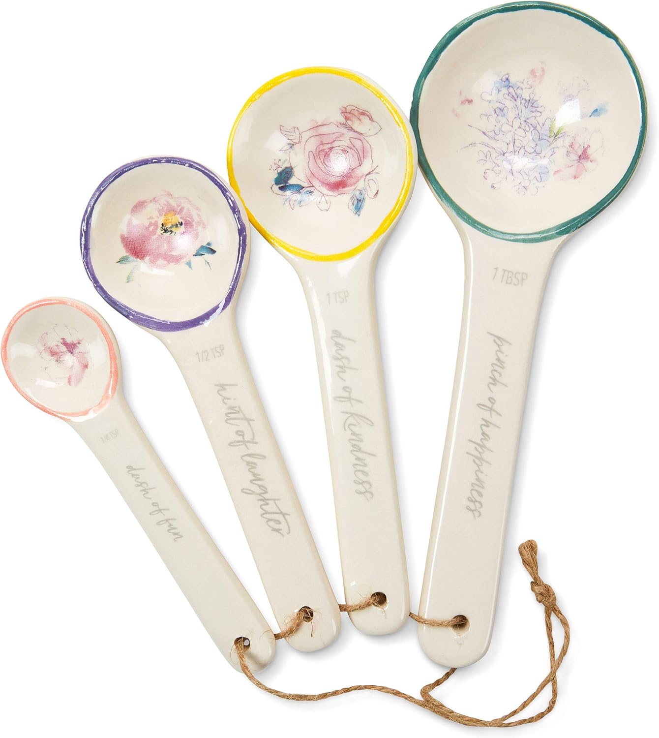 Amazon Com Tri Coastal Design Floral Decorative Ceramic Measuring