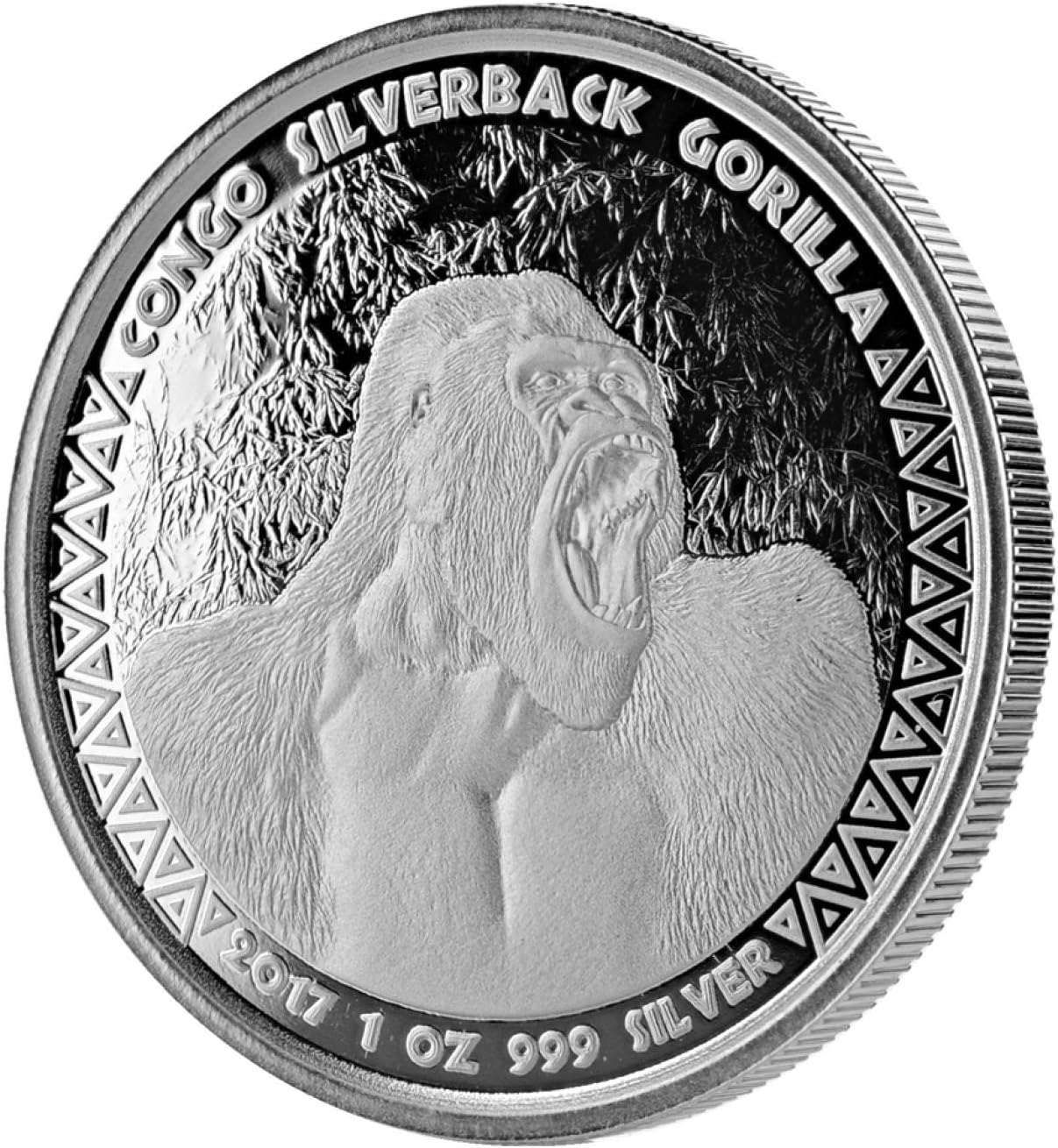 2017 Congo Silverback Gorilla Silver Coin 1 oz Collectible Silver Coin