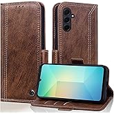 Varohix Wallet Case for Samsung Galaxy A26/A16 5G 6.7" with RFID Blocking Credit Card Holder, PU Leather Folio Flip Kickstand Protective magnetic Cover for Galaxy A26 5G Women Men- Brown