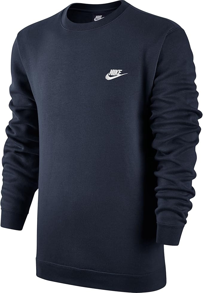 nike club swoosh crew sweatshirt grey