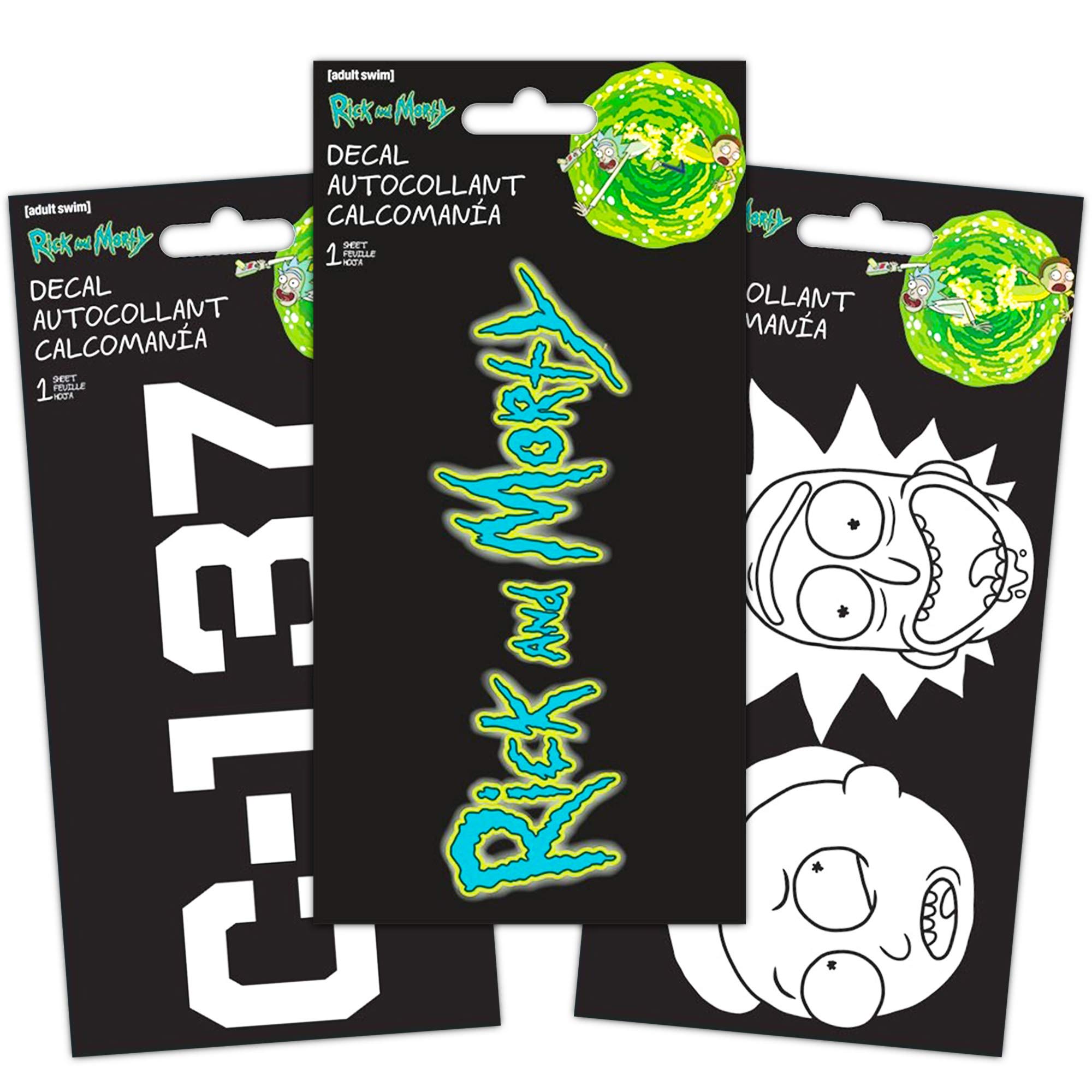 Rick and Morty Decal Set - Bundle Includes 6 Premium Rick and Morty Stickers Room Decor, Car, Laptop, Water Bottles, and More (Rick and Morty Merchandise)