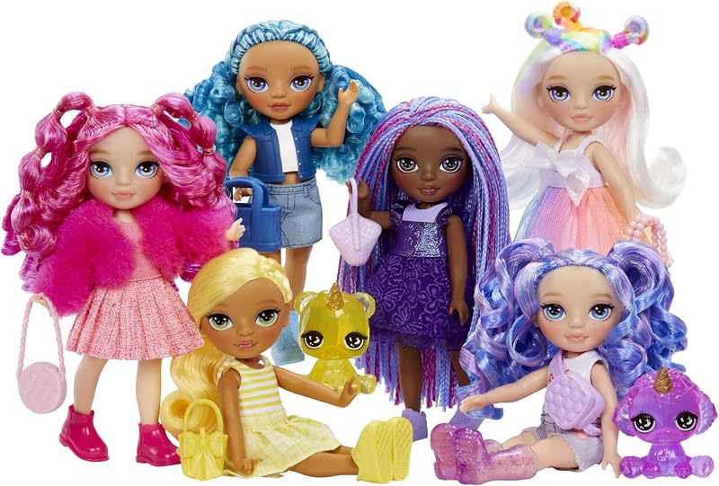 Littles - Sapphire Bradshaw - Muñeca de Moda Pequeña y Articulable - Muñeca Azul de 14 cm con Bolso y Mascota Mágica Yeti - Adecuada para Niños y Coleccionistas