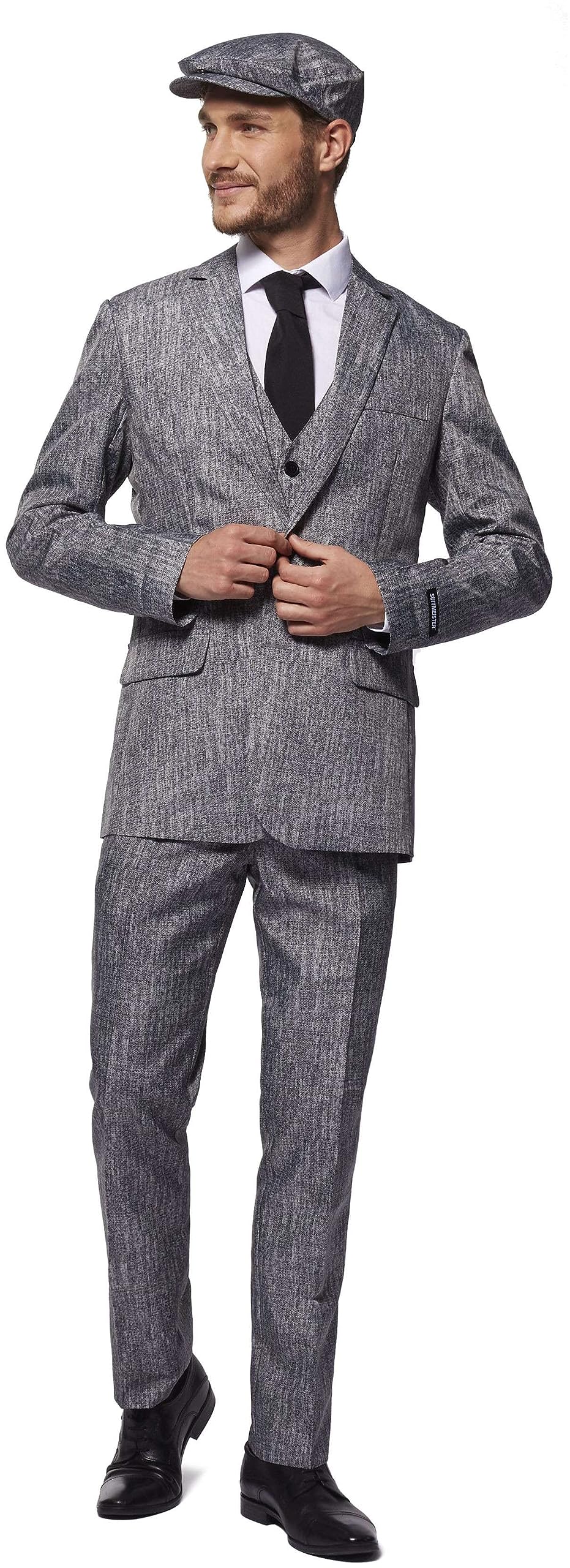 Suitmeister Men's Costume - Halloween 1920's Pimp Slim Fit Suit - Grey