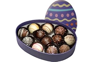 SUGAR PLUM CHOCOLATES Easter Chocolate Gift Box – Hand Made Chocolate Truffles Gift Box – Small Easter Gift Box – Great Easter Gift Basket, Easter Truffles, Basket Stuffer, Easter Basket for Kids