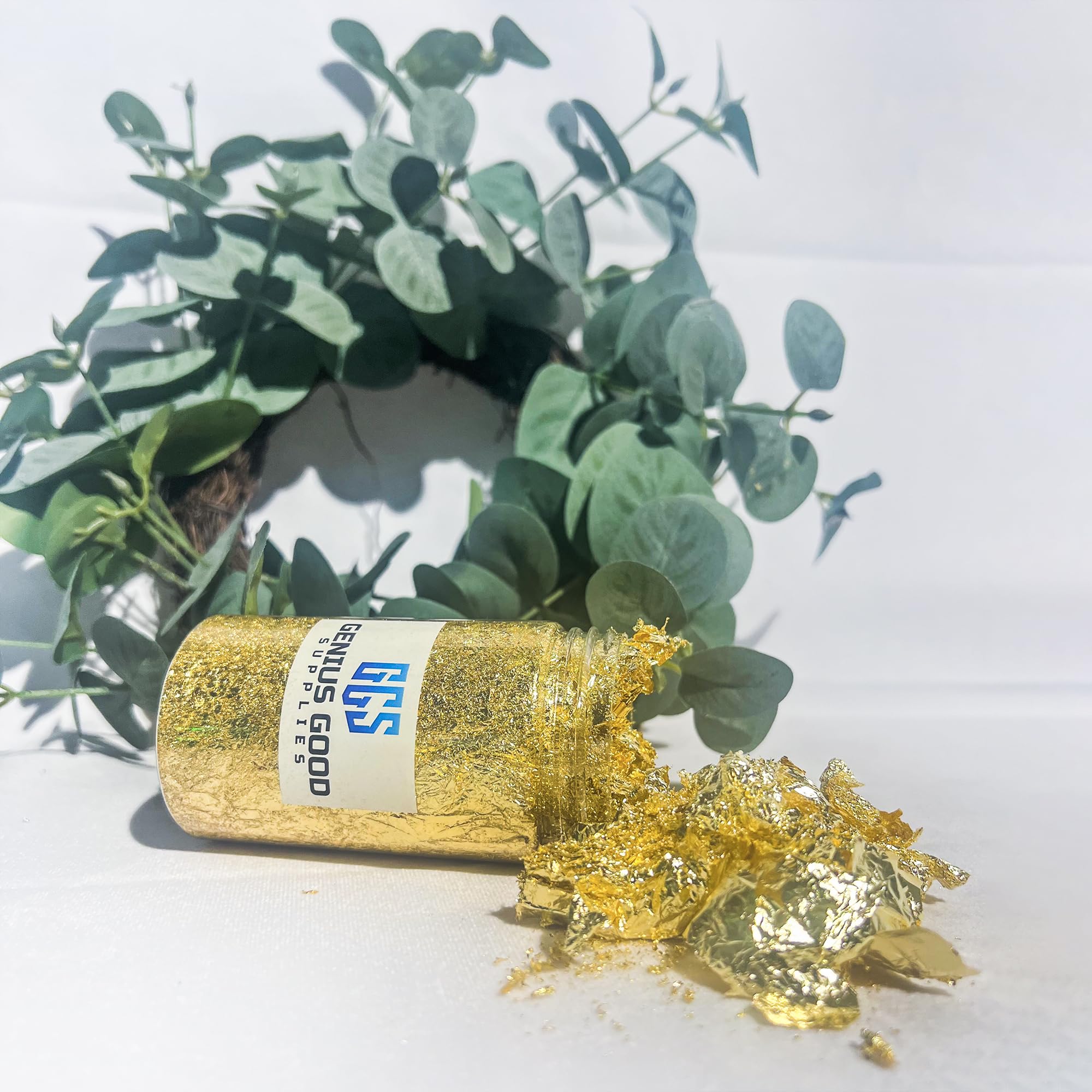 Gold Leaf Flakes 10 Grams,Gold Paper,Gold Leaves for Crafts,Gold Foil Flakes-Gold Leaf for Resin-Foil Craft Sheets-Gold Flakes for Crafts- Nail Decoration (Gold)