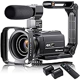 4K Video Camera Camcorder with Microphone, VAFOTON 48MP Vlogging Camera for YouTube 16X Zoom 3.0" Touch Screen IR Night Visio