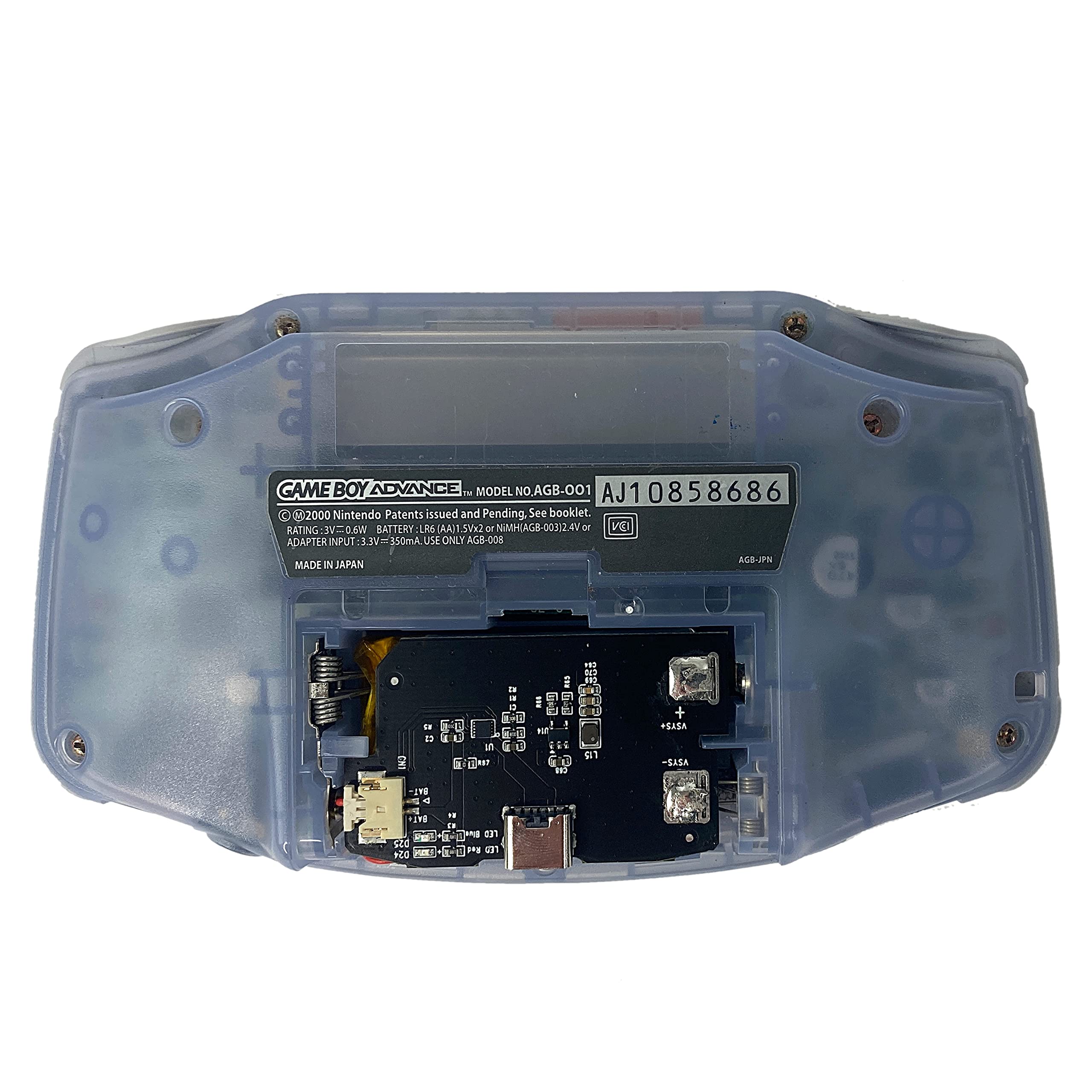 Gameboy Advance Rechargeable Battery 1500mAh USB-C Lithium LiPo Mod for Nintendo GBA / AGB-001 (None (Battery Only))