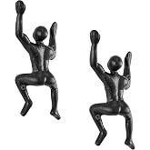 Cast Iron Wall Climber Decorative Hanging Hook (Set of 2) | Mount for Towels, Bags, Purses, Coats, Scarves, Hats, Robes Use in Entryway, Bedroom, Hallway, Bathroom, Kitchen - Black