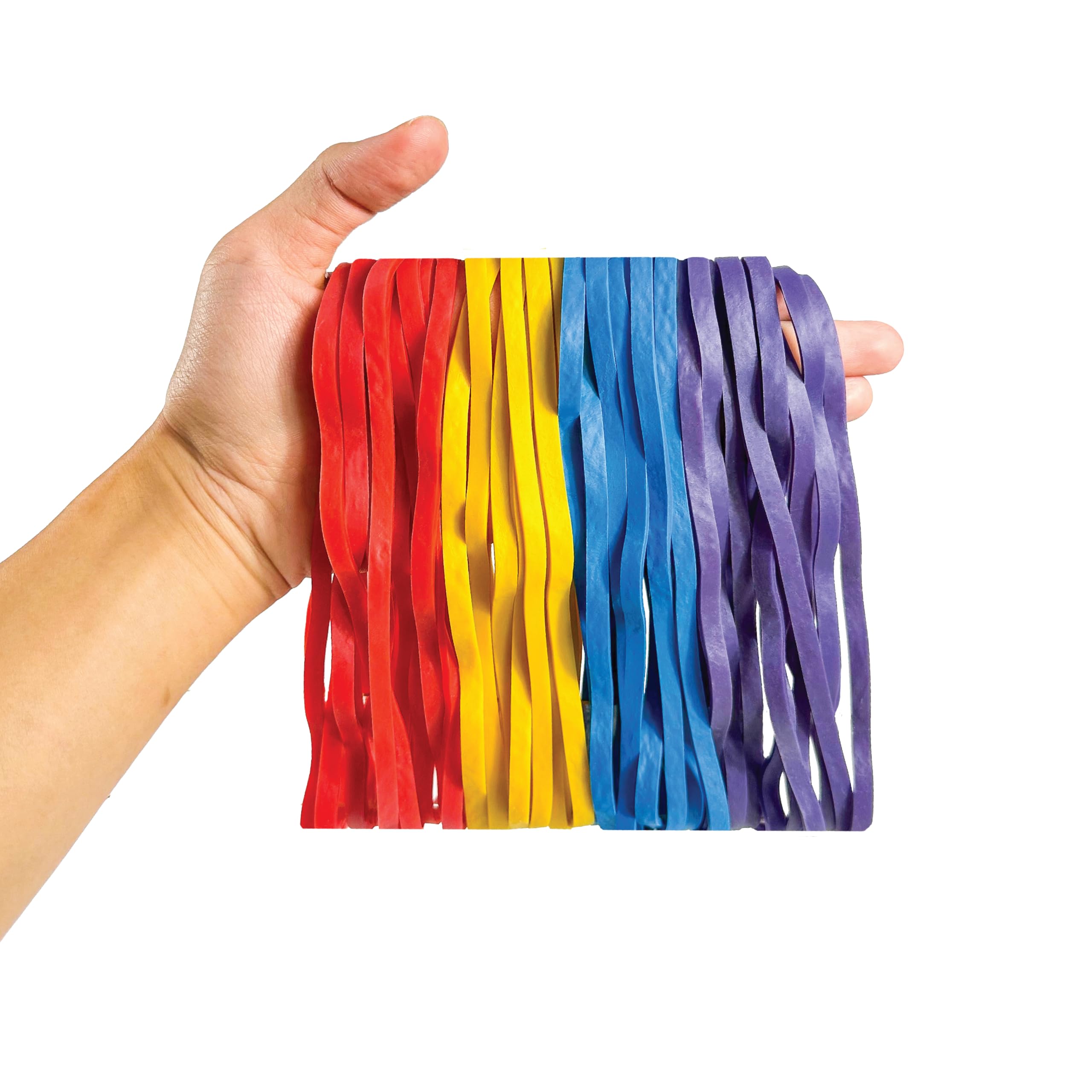 Yosogo 60 Pieces Multicolour Extra Large & Thick 8 Inch Rubber Bands - Heavy Duty Elastic Biodegradable Natural Rubber Bands