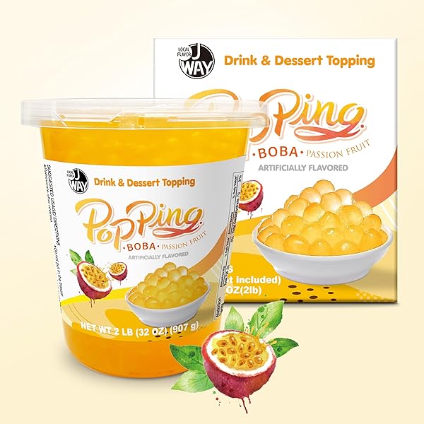 J WAY BURSTING POPPING PASSION FRUIT BOBA PEARL...