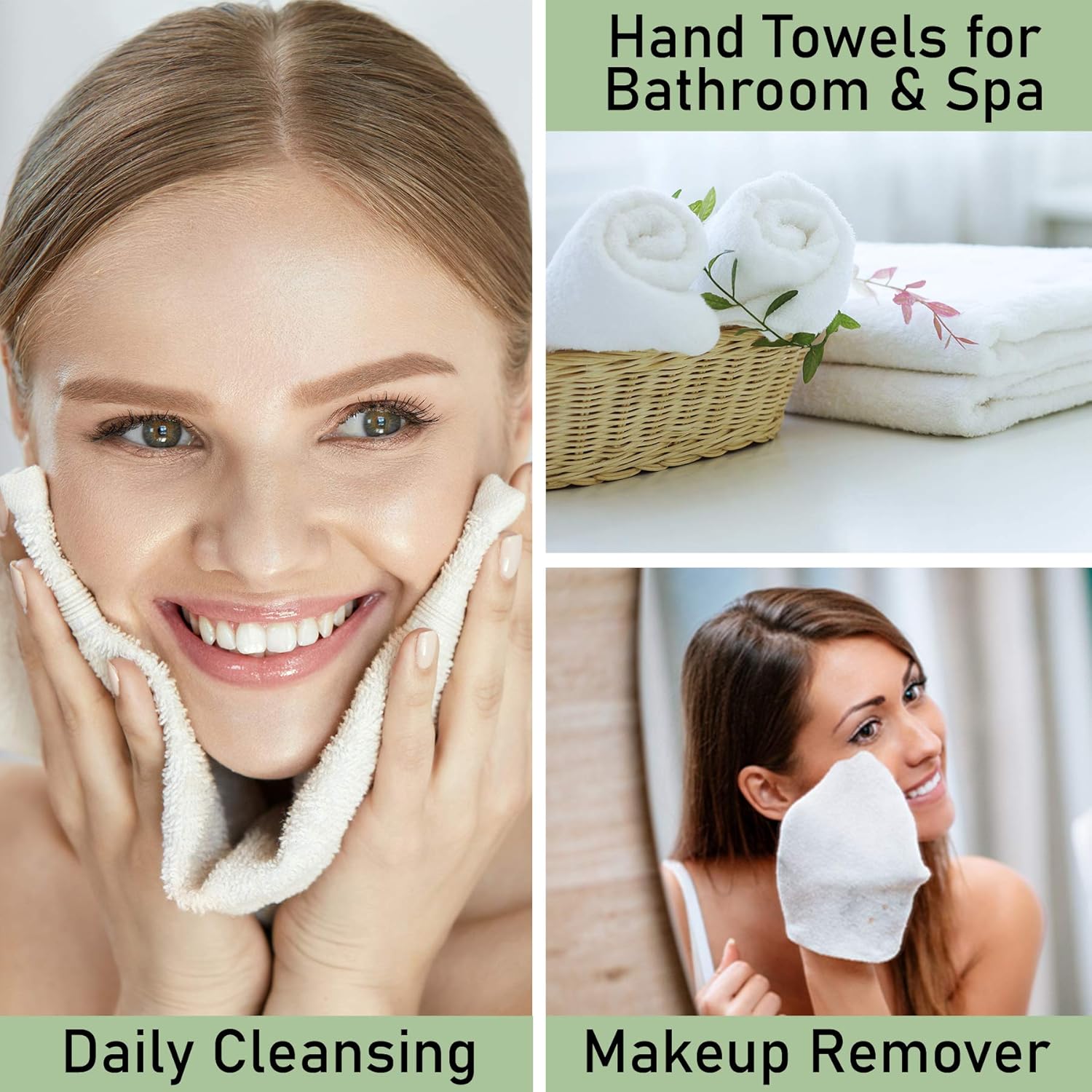 Face Cloth Made From Bamboo - Soft Wash Clothes For Face Made From Organic Bamboo Set Of 6 Face Towel Gentle on Sensitive Skin, Makeup Remover Cloth, Soft Washcloths 10 x 10 Inch: Kitchen & Dining