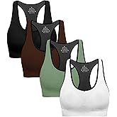 Racerback Sports Bras for Women with Pads - High Impact Athletic Tank Tops for Yoga and Workout Brassieres Bra