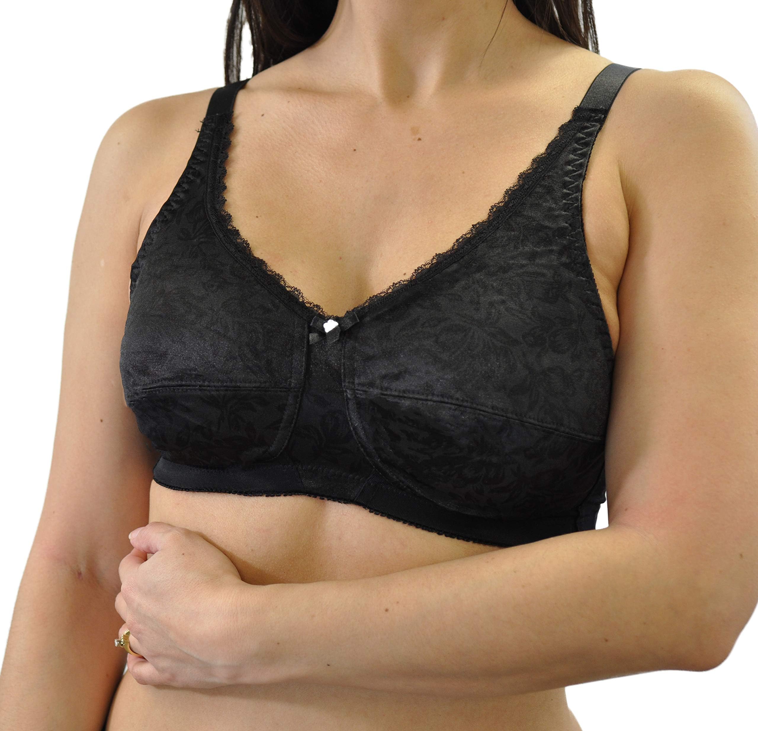 Nearly Me -#640 Jacquard Soft Cup Mastectomy Pocket Bra (Multiple Sizes & Colors)