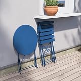 Grand Patio 3 Piece Folding Bistro Set Peacock Blue Weather Resistant view 3