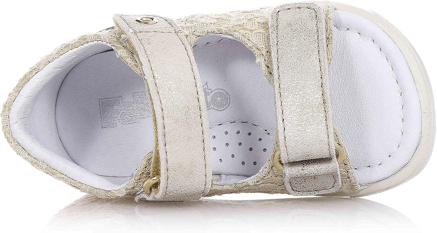 ideale per il gattonamento e il primo passo con chiusura a strappo Bambina  Sandalo beige in pizzo e pelle FALCOTTO NATURINO morbido e confortevole  Femmina urban-earth.co.uk