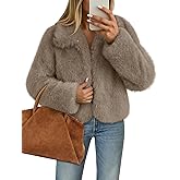 MEROKEETY Women's 2025 Winter Coats Furry Faux Fur Jackets Long Sleeve Coat Trendy Warm Outerwear with Pockets
