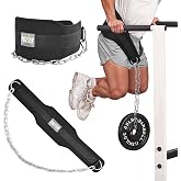 Dip Belt With Chain For Weight Lifting Optimal For Pull Ups Dips Squats Weightlifting Belt Squat Attachment Workout Dipping Belt - Unisex Gym Equipment