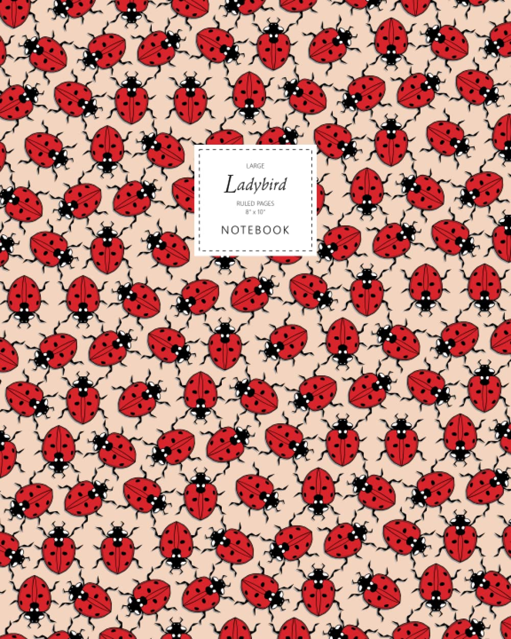 Ladybird Notebook - Ruled Pages - 8x10 - Premium (Peach)