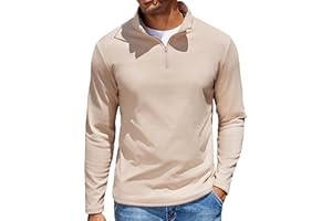 COOFANDY Quarter Zip Pullover Men Long Sleeve Sweatshirts for Men Fleece Sweater Fall