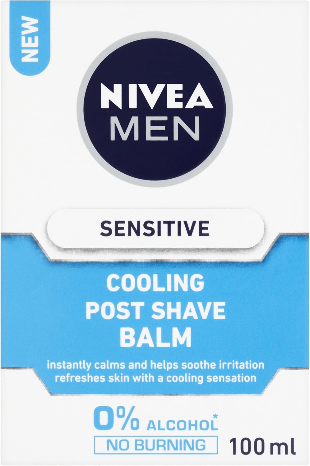 Nivea Men Sensitive Cooling Aftershave Balm, 0% Alcohol Skin Care, 100 ml, 100 ml (Pack of 1)