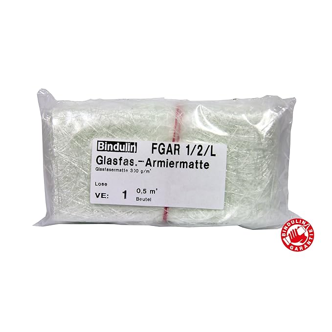 Glasfaser Armiermatte Glasfasergewebe unregelmäßig gepresst - 0,5 Quadratmeter 0,5 m² im Beutel lose - Glasfasermatte 300 g/m
