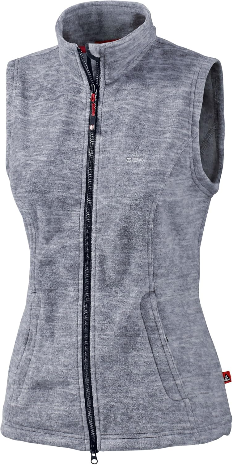 OCK Women's Fleece Sleeveless Jacket, Womens, Weste, grey, 44 (EU