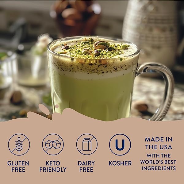 JORDAN’S SKINNY MIXES SUGAR FREE COFFEE SYRUP, PISTACHIO COFFEE FLAVORING SYRUP, ZERO CALORIE DRINK MIX, LATTES, BAKING, PROTEIN SHAKE OR COCKTAIL, DAIRY & GLUTEN FREE, KOSHER, 25.4 FL OZ