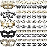 Sratte 60 Pcs Halloween Masquerade Mask Bulk Vintage Antique Masks Adults Party Venetian Masks for Carnival Party Cosplay