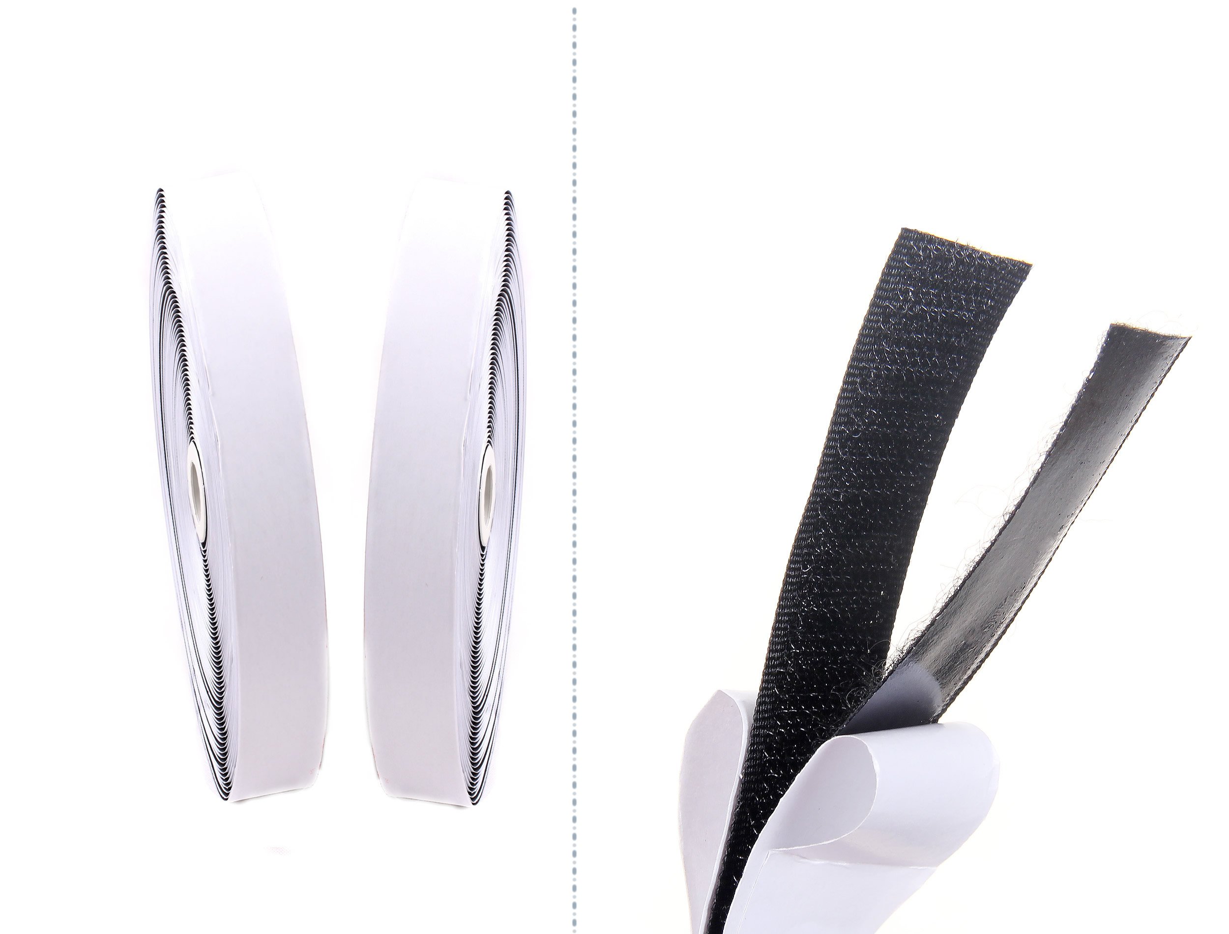 TUKA 25M x 25cm Hook and Loop Tape Self Adhesive, 82 Feet (25meter Hook and 25m Loop) Length, Width 25 mm, Backside self Adhesiv Hook & Loop Tape, TKB5009 Black