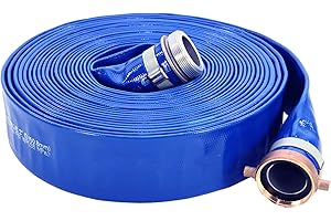 Abbott Rubber 1147-2000-25 PVC Discharge Hose Assembly, Blue, 2" Male X Female NPSM, 65 psi Max Pressure, 25' Length, 2" ID