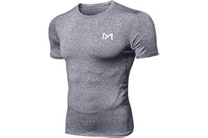 KSASKY Men’s Compression Shirts Short Sleeve Workout Shirt, Quick Dry Top Baselayer Athletic Shapewear Undershirts for Men