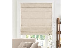 CHICOLOGY Roman Shades for Windows , Window Treatments , Roman Shades , Roman Window Shades , Room Darkening Shades , Window Shades , 34"W X 64"H , Belgian Flax (Privacy & Light Filtering)