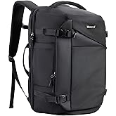 Mecrowd Large Travel Backpack for Men 40L, Carry On Backpack TSA 17.3 Inch Laptop Mochila Flight Approved, Large Business Daypack Waterproof,Carry on bag Weekender College for Men Women, Black