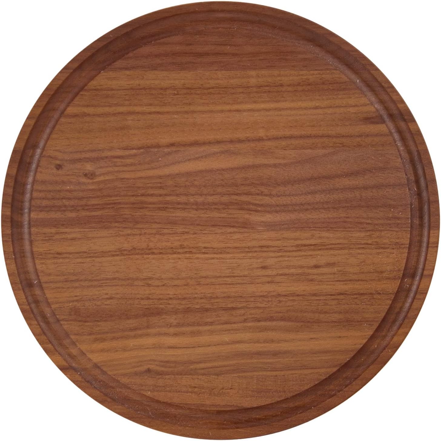 BigWood Boards W100-NI Cutting Board, Round Cutting Board, Small Round Cheese Board, Walnut Wood Serving Tray