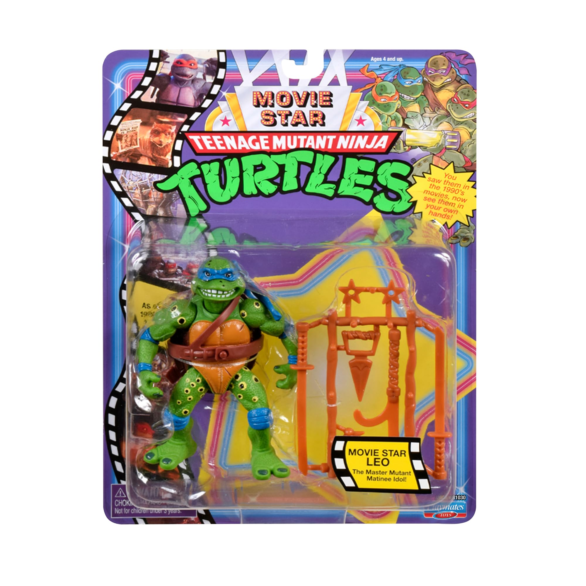 Teenage Mutant Ninja Turtles CLASSIC 1991 Movie Star Turtle Leo in special movie styling package with signature weapon accessories. Ideal present for Turtles Fans!