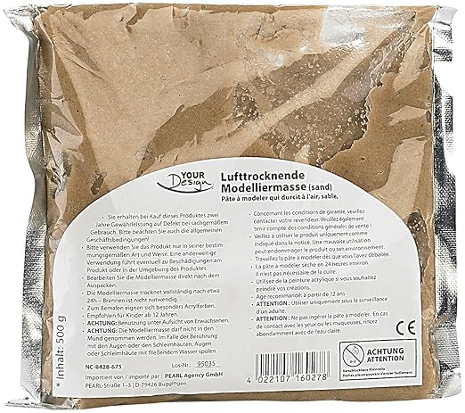 Your Design Modellier-Knetmasse: Lufttrocknende Modelliermasse, sand, 500 g (Lufthärtende Modelliermasse)