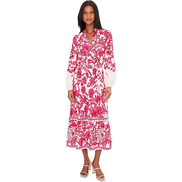 knee length dresses for ladies Donna Sleeveless Pleated Midi Dress in Pink Floral