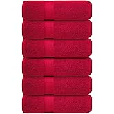 Infinitee Xclusives Burgundy Hand Towels for Bathroom - Set of 6 (16x28 inches) 600 GSM, 100% Cotton Ultra Soft, Quick Drying, Hotel Quality Hand Towel Set (Burgundy)