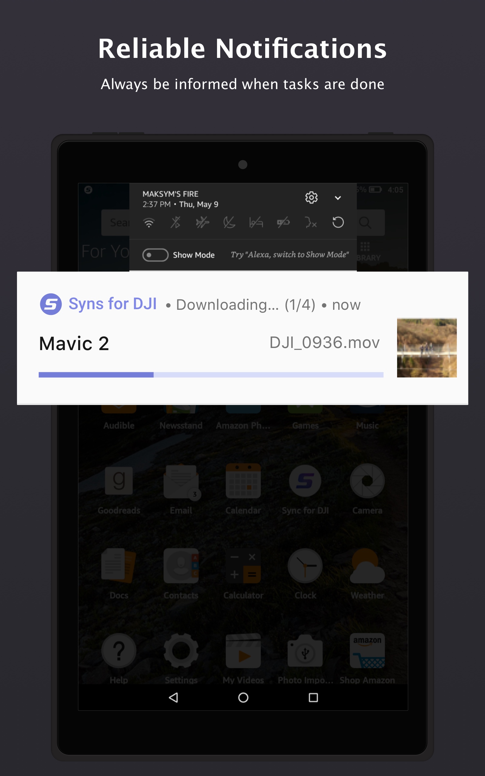 Sync for DJI: Go Mobile First (4K,H.265,Panorama)